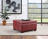 Office Star Ave Six Detour Strap Ottoman Faux Leather [DTR3030S] Office Star Crimson Faux Leather Ottoman DTR3030S-RD