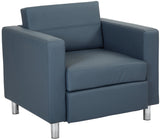 Office Star Ave Six Pacific Faux Leather Armchair [PAC51] Office Star Blue Club Chair PAC51-R105