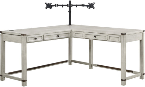 Office Star Baton Rouge L Desk w/ Monitor Mount [BTL2937DM] Office Star Champagne Oak BTL2937DM-CO