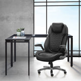 Office Star Bonded Leather Executive Chair with Padded Flip Arms [ECH620867] Office Star Leather Office Chair