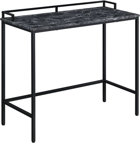 Office Star Brighton Console Table [BRT] Office Star Faux Black Marble Top and Black Metal Frame BRT-BMBLK
