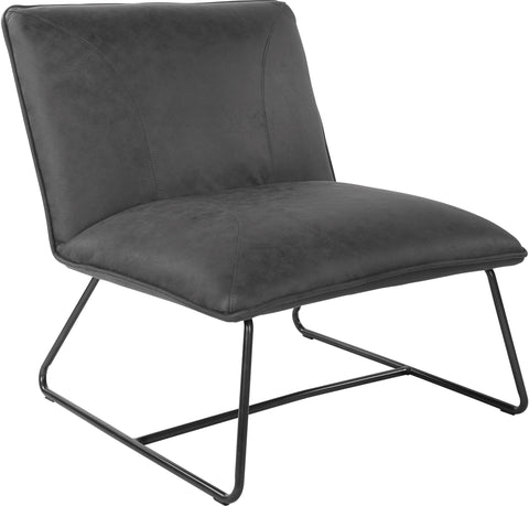 Office Star Brocton Chair [BRC51] Office Star Charcoal Faux Leather with industrial steel Frame BRC51-P43