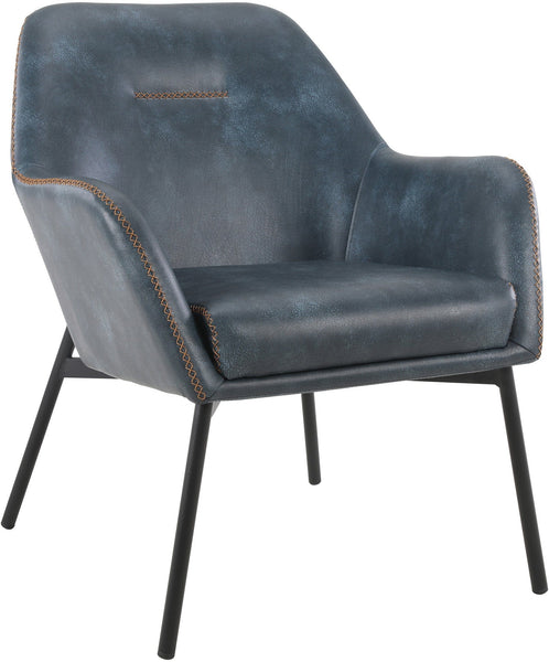 Office Star Brooks Accent Chair [BRK] Office Star Navy Faux Leather with Gold Stitch BRK-R45