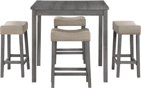 Office Star Celina 5-Piece Counter Height Set [CEL3636] Office Star Antique Grey/Light Grey CEL3636-GY