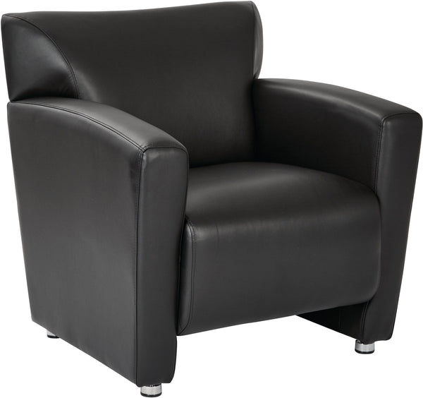 Office Star Club Chair with Silver finish Legs [SL2911S] Office Star Black SL2911S-U6