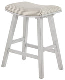 Office Star Coley 24" Saddle Stool, 2-Pack [CLY24] Office Star Cream Pinstripe -White Wash Frame Dining Chair CLY24WW-C77