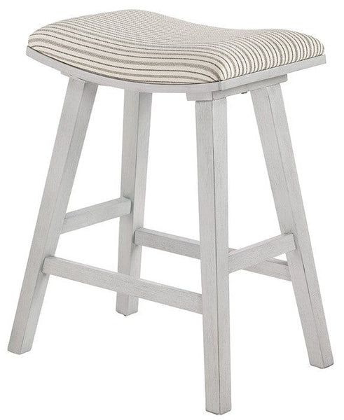 Office Star Coley 24" Saddle Stool, 2-Pack [CLY24] Office Star Cream Pinstripe -White Wash Frame Dining Chair CLY24WW-C77
