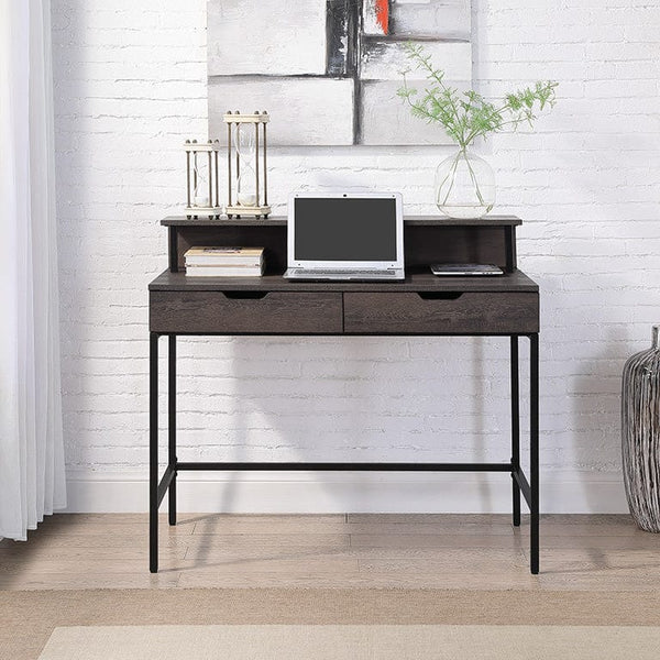 Office Star Contempo 40" Desk with 2 Drawers and Shelf Hutch [CNT44] Office Star Brown Computer Desk CNT44-AH