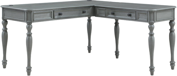 Office Star Country Meadows L-Shaped Desk w/PWR [CML6060] Office Star Plantation Grey CML6060-PG