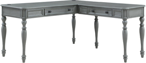 Office Star Country Meadows L-Shaped Desk w/PWR [CML6060] Office Star Plantation Grey CML6060-PG