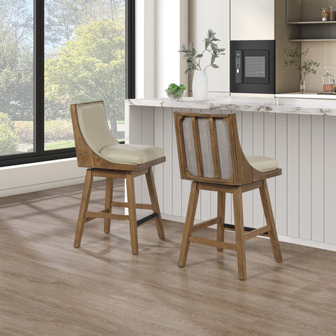 Office Star Darnel Faux Leather Counter Stool, 2-Pack [DNL2MK] Office Star Bar Stool