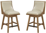 Office Star Darnel Faux Leather Counter Stool, 2-Pack [DNL2MK] Office Star Taupe Bar Stool 365.75