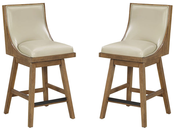 Office Star Darnel Faux Leather Counter Stool, 2-Pack [DNL2MK] Office Star Taupe Bar Stool 365.75