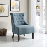 Office Star Evelyn Tufted Chair with Grey Wash Legs [SB586] Office Star Blue Accent Chair SB586-B84