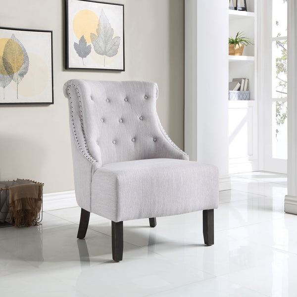 Office Star Evelyn Tufted Chair with Grey Wash Legs [SB586] Office Star Fog Accent Chair SB586-F51