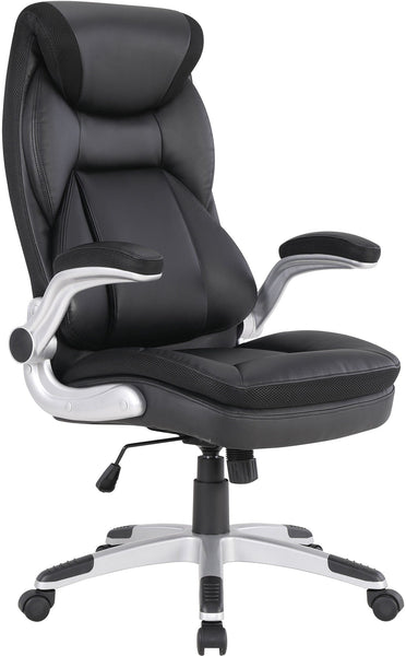 Office Star Exec Bonded Leather Office Chair with Nylon Base [ECH1705] Office Star Silver / Black ECH17056-EC3