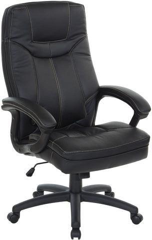 Office Star Executive High Back Chair [FL6080] Office Star Black Faux Leather FL6080-U15