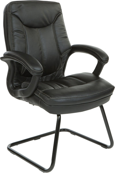 Office Star Executive Visitor Chair [FL6085] Office Star Black Faux Leather FL6085-U15