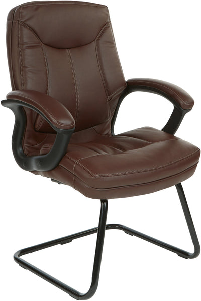 Office Star Executive Visitor Chair [FL6085] Office Star Chocolate Faux Leather FL6085-U24