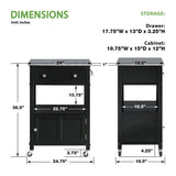 Office Star Fairfax Kitchen Cart [FRXG] Office Star Serving Cart