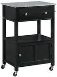 Office Star Fairfax Kitchen Cart [FRXG] Office Star Granite Top -Black Base Serving Cart FRXG-3