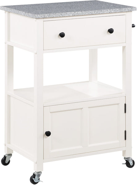 Office Star Fairfax Kitchen Cart White [FRXG] Office Star Granite Top  - White Base FRXG-11