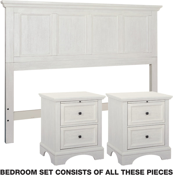Office Star Farmhouse Basics Bedroom Set 3 pc [BP-4215-212W] Office Star BP-4215-212W