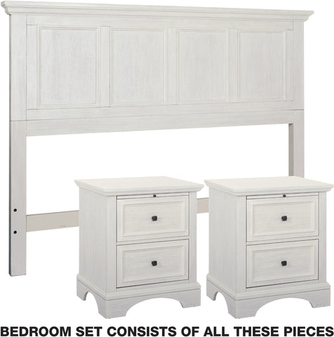 Office Star Farmhouse Basics Bedroom Set 3 pc [BP-4215-212W] Office Star BP-4215-212W
