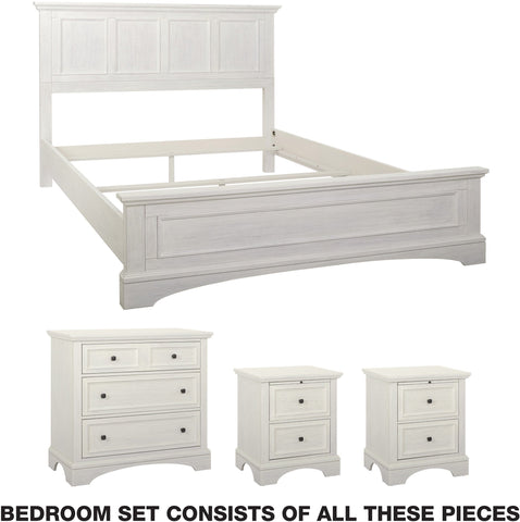 Office Star Farmhouse Basics Bedroom Set 4 pc [BP-4215-211W] Office Star BP-4215-211W