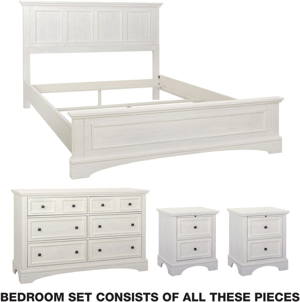 Office Star Farmhouse Basics Bedroom Set 4 pc [BP-4215-214W] Office Star BP-4215-214W