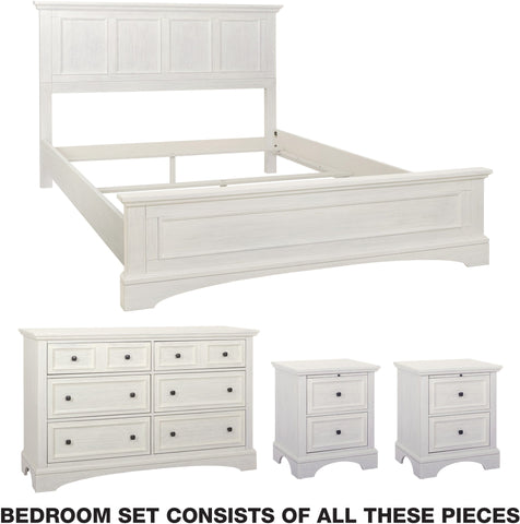 Office Star Farmhouse Basics Bedroom Set 4 pc [BP-4215-214W] Office Star BP-4215-214W