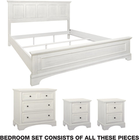 Office Star Farmhouse Basics Bedroom Set 4 pc [BP-4215-311W] Office Star BP-4215-311W