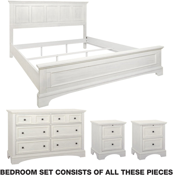Office Star Farmhouse Basics Bedroom Set 4 pc [BP-4215-314W] Office Star BP-4215-314W