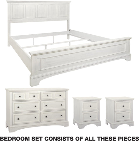 Office Star Farmhouse Basics Bedroom Set 4 pc [BP-4215-314W] Office Star BP-4215-314W
