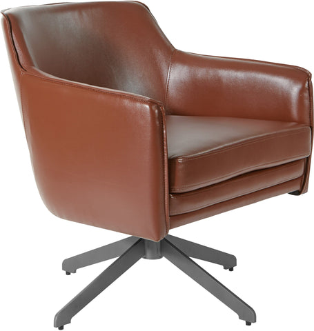 Office Star Faux Leather Guest Chair [FLH5974BK] Office Star Saddle FLH5974BK-U41