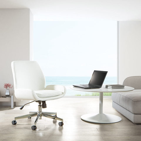 Office Star Faux Leather Home Office Chair with Chrome Base [FL61903C] Office Star Home Office Chair