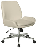 Office Star Faux Leather Home Office Chair with Chrome Base [FL61903C] Office Star Cream Home Office Chair FL61903C-U28