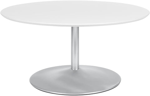 Office Star Flower Coffee Table [FLWA2140] Office Star White Top - Nickel Base FLWA2140-NB