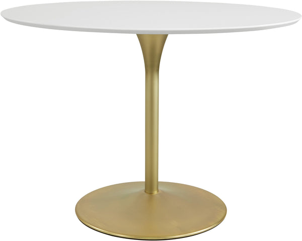 Office Star Flower Dining Table [FLWT433] Office Star White Top - Brass Base FLWT433-BP