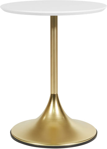 Office Star Flower Side Table [FLWA9300] Office Star White Top - Brass Base FLWA9300-BP