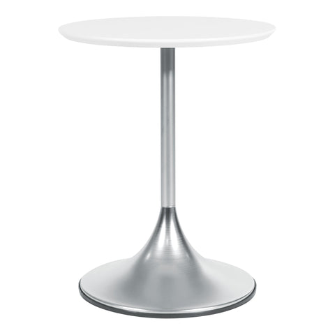 Office Star Flower Side Table [FLWA9300] Office Star White Top - Nickel Base FLWA9300-NB