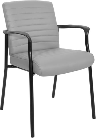 Office Star Guest Chair [FL38610] Office Star Charcoal Grey Faux Leather - Black Frame FL38610-U42