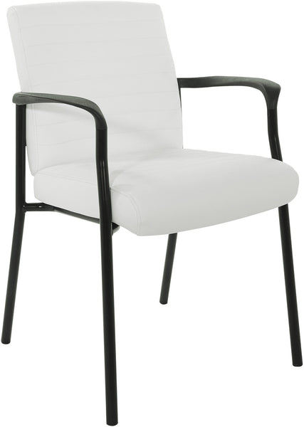 Office Star Guest Chair [FL38610] Office Star White Faux Leather - Black Frame FL38610-U11