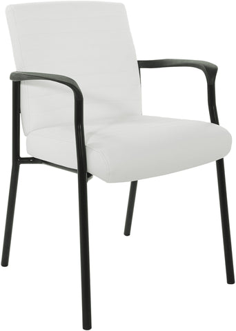 Office Star Guest Chair [FL38610] Office Star White Faux Leather - Black Frame FL38610-U11