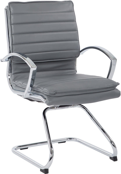 Office Star Guest Faux Leather Chair [SPX23595C] Office Star Charcoal Grey SPX23595C-U42