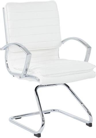 Office Star Guest Faux Leather Chair [SPX23595C] Office Star White SPX23595C-U11