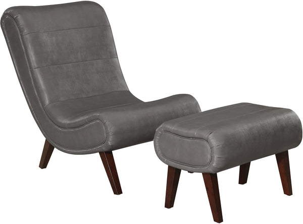 Office Star Hawkins Lounger with Ottoman [HWK] Office Star Pewter HWK-PD26