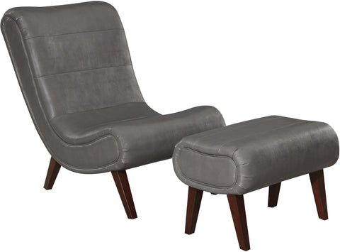 Office Star Hawkins Lounger with Ottoman [HWK] Office Star Pewter HWK-PD26