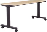 Office Star Height Adjustable Table 2/CTNS [PHAT24] Office Star 72" x 24" Maple Top - Black Base PHAT2472P3