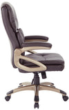 Office Star High Back Espresso Leather Executive Manager's Chair [ECH91231] Office Star Espresso with Cocoa Base Executive Chair ECH91231-EC1